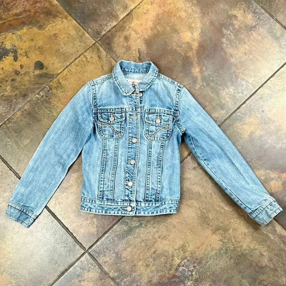 Old Navy Blue Jean Button Down Jacket Medium